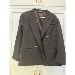 Vintage Austin Reed 100% Worsted Wool Women's Sz 12 Black‎ Blazer